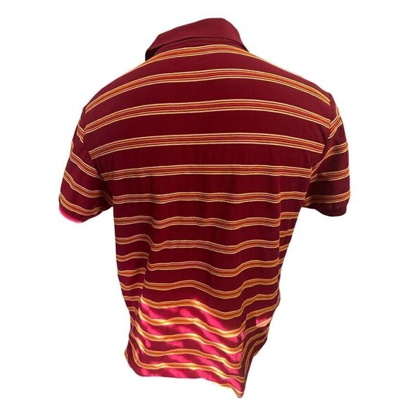 Le Tigre Mens XL Red/Orange Short Sleeve Striped Polo - Picture 3 of 5